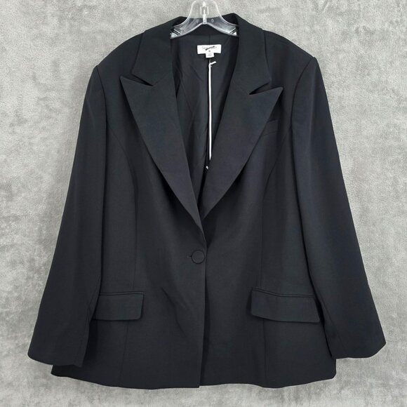 Sergio Hudson Target Blazer 2X Black Surgeon Cuffs Single Button Plus Collab New - Picture 1 of 10